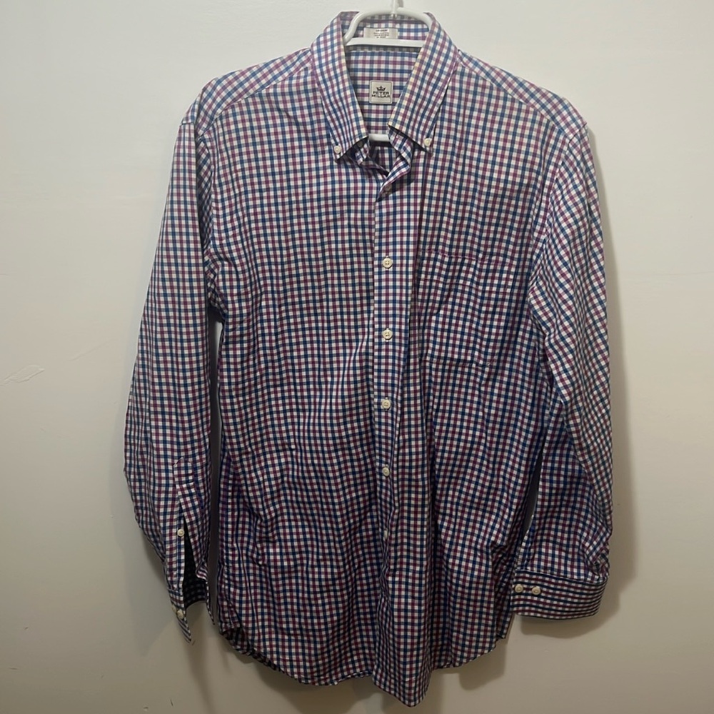 Peter Millar men’s button-down cotton shirt, size medium